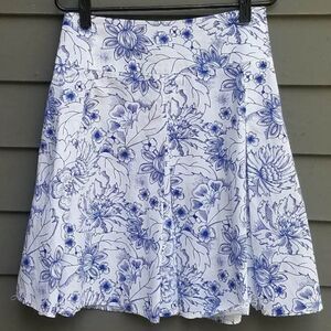 Clockhouse Blue and White Floral skirt size UK 10